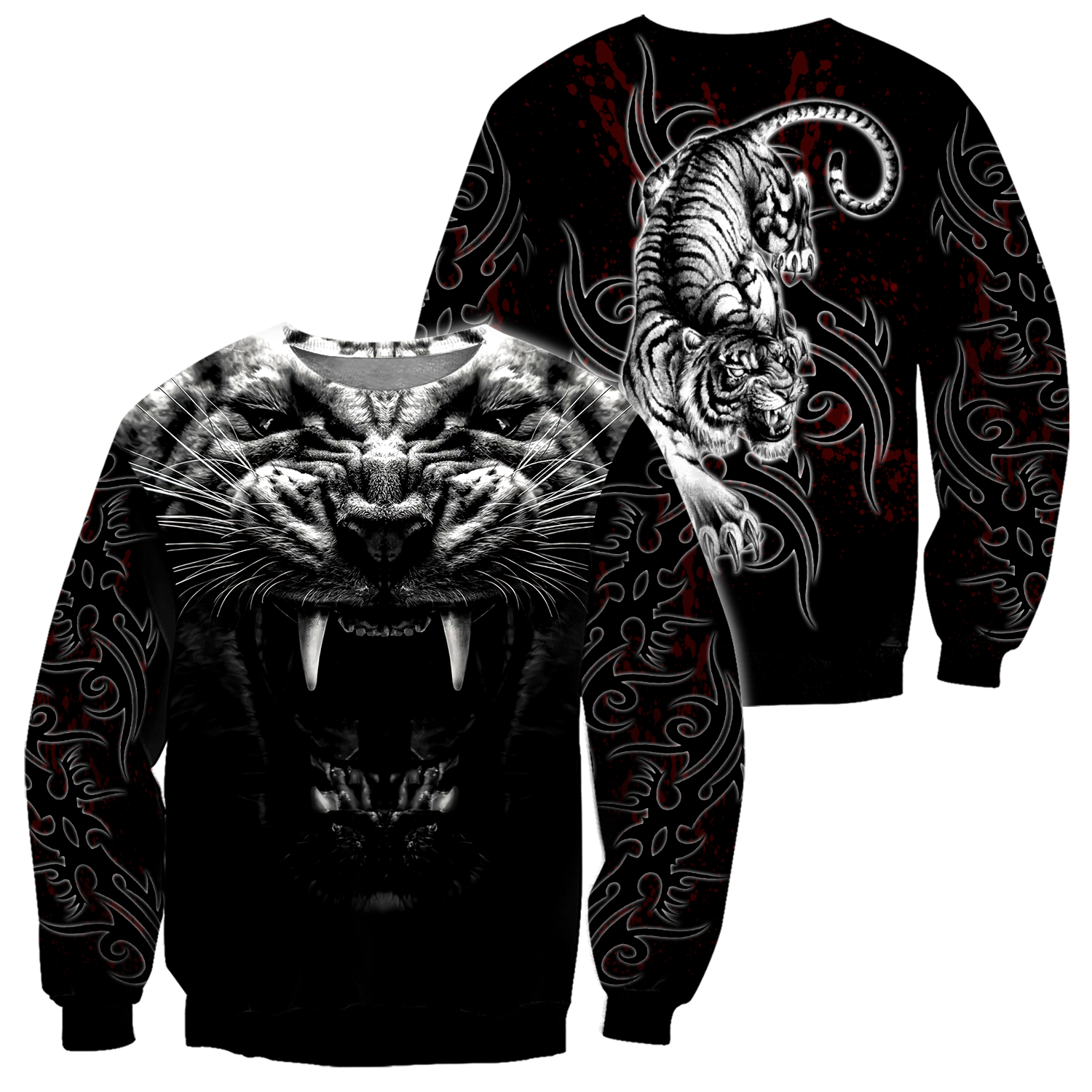 Tattoo White Tiger  3D All Over Printed Unisex Shirts