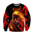 Black Horse 3D All Over Printed Unisex Shirts Pi112043