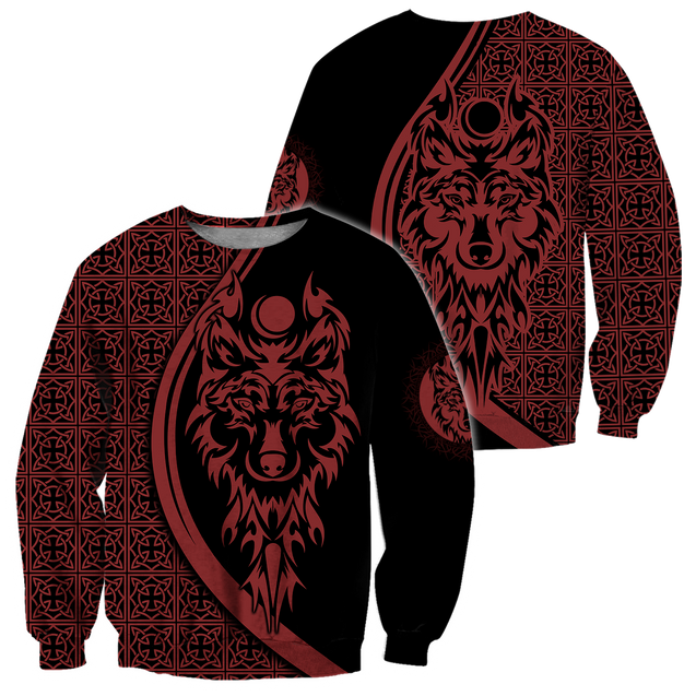 Tattoo Wolf Hoodie T Shirt For Men and Women HAC080606-NM-Apparel-NM-Sweatshirts-S-Vibe Cosy™