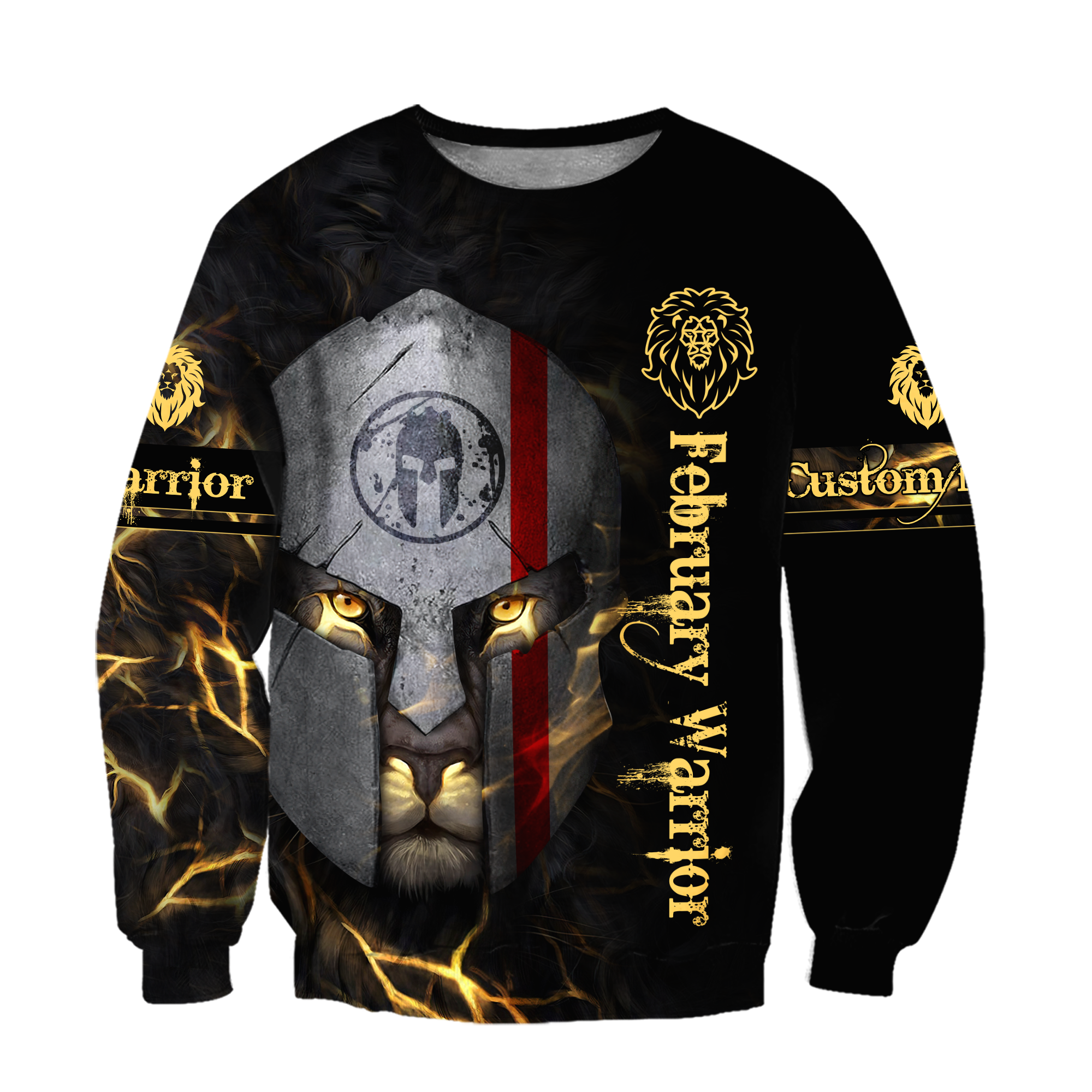 February Spartan Lion Warrior 3D All Over Printed Unisex Shirts