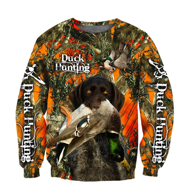 Duck Hunting Labrador Retriever Orange Camo 3D All Over Print  Hoodie Pi17082001S