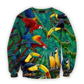 All Over Printed Parrots Shirts H227B-Apparel-HbArts-Sweatshirt-S-Vibe Cosy™