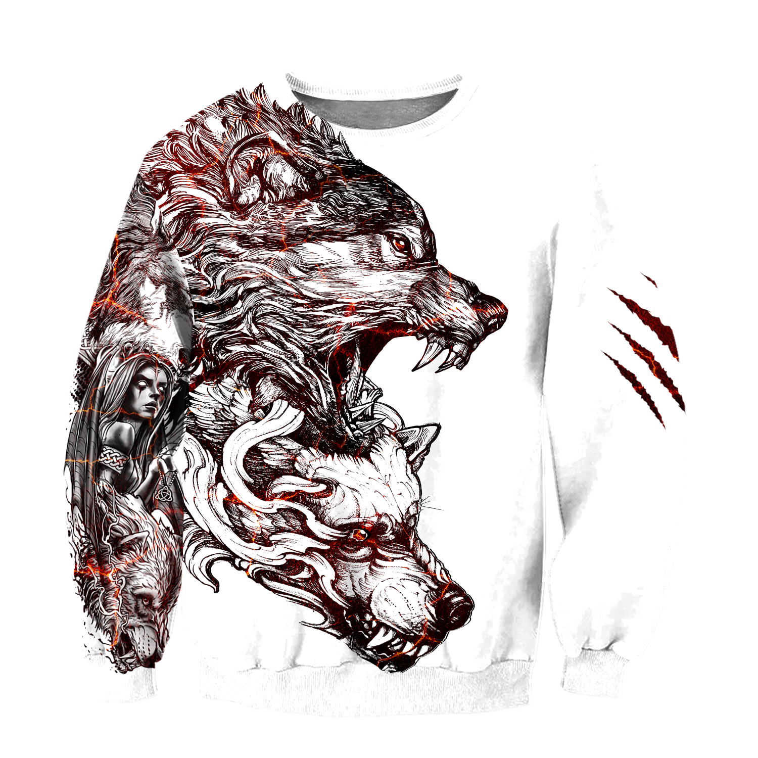 Alpha Wolf Tattoo 3D All Over Printed Unisex Shirts