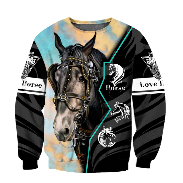 Beautiful Horse 3D All Over Printed shirt for Men and Women Pi040105-Apparel-NNK-Sweat Shirt-S-Vibe Cosy™