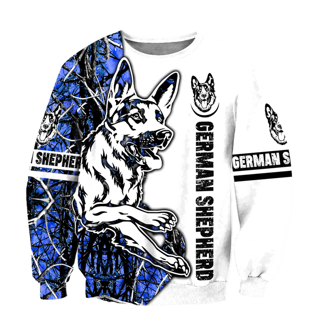 German shepherd blue tattoo 3d hoodie shirt for men and women HAC190801