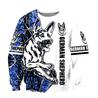 German shepherd blue tattoo 3d hoodie shirt for men and women HAC190801