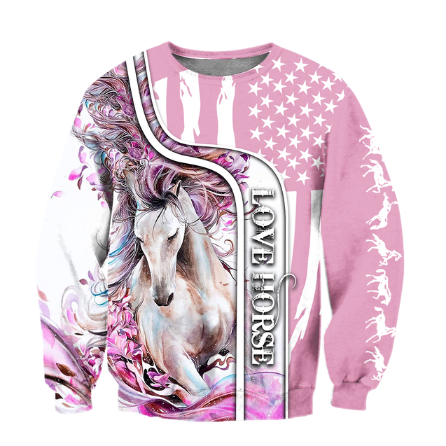 Beautiful Love Horse winter set for Women Pi091203-Apparel-NNK-Sweat Shirt-S-Vibe Cosy™