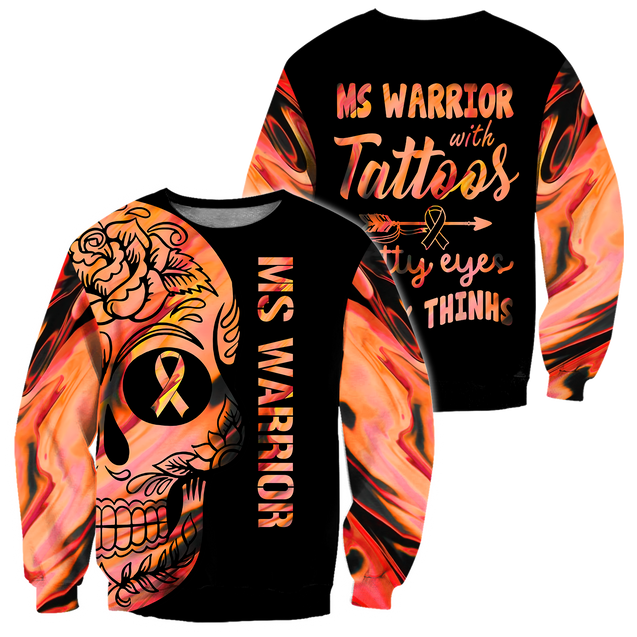 Multiple sclerosis warrior 3d hoodie shirt for men and women-Apparel-HG-Sweater-S-Vibe Cosy™