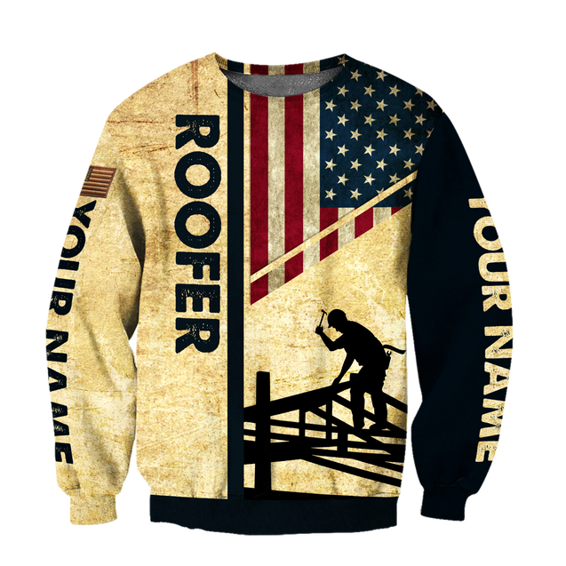 Personalized American Roofer All Over Printed Hoodie For Men MEI