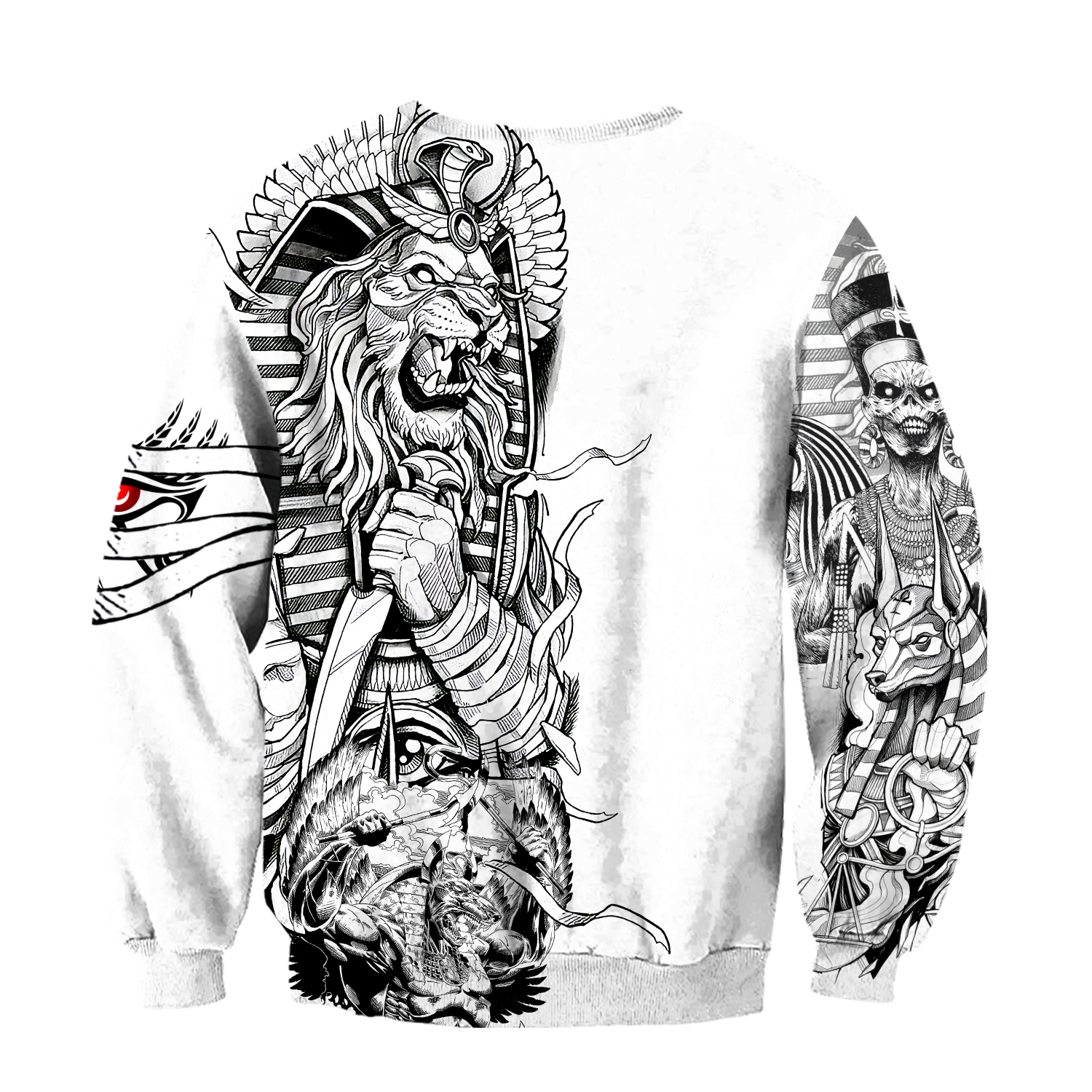 3D Tattoo Ancient Egypt Lion God Over Printed Shirt for Men and Women