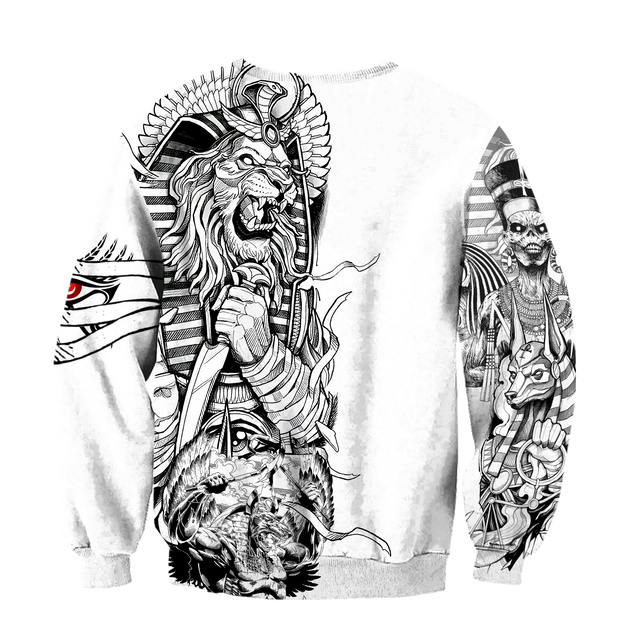 3D Tattoo Ancient Egypt Lion God Over Printed Shirt for Men and Women