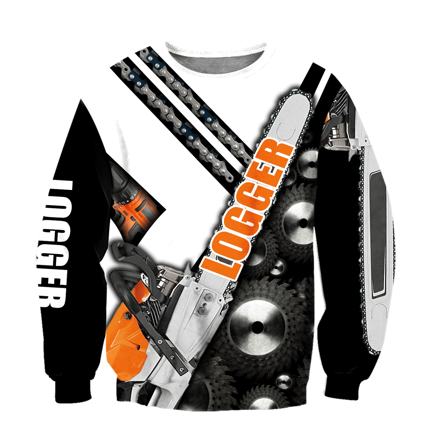 Logger Man Black and White 3D Unisex Hoodie Logger VP12112001XT