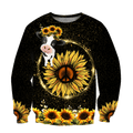 Awesome Cow And Sunflower 3D All Over Printed Shirts