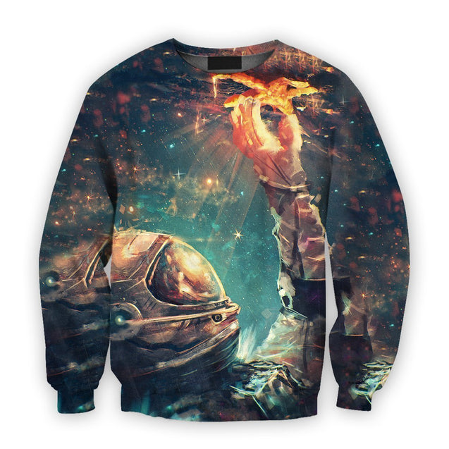 3D all over print Astronaut Touching Space-Apparel-HbArts-Sweatshirt-S-Vibe Cosy™
