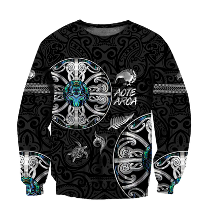 Aotearoa Maori manaia 3d all over printed shirt and short for man and women MH270620-Apparel-PL8386-Sweatshirt-S-Vibe Cosy™