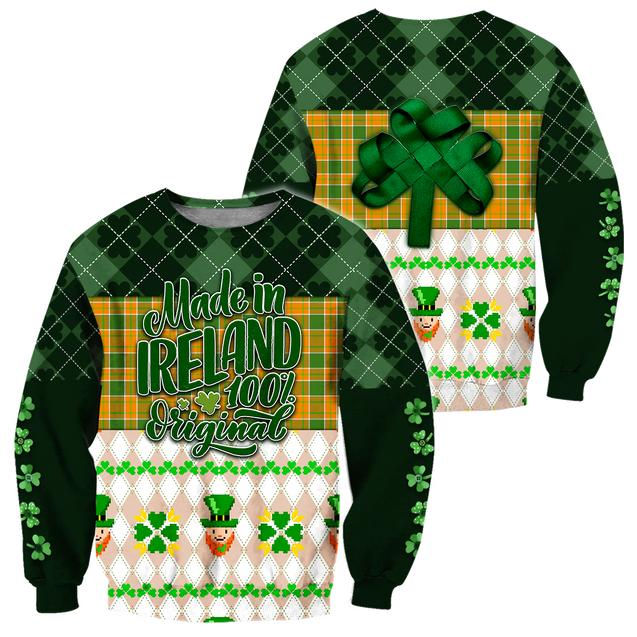 Irish St.Patrick day 3d hoodie shirt for men and women TNA10302003PT