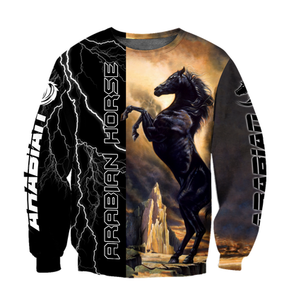 Black Stallion Arabian Horse 3D All Over Printed Shirt Hoodie Pi301202-Apparel-TA-Sweat Shirt-S-Vibe Cosy™