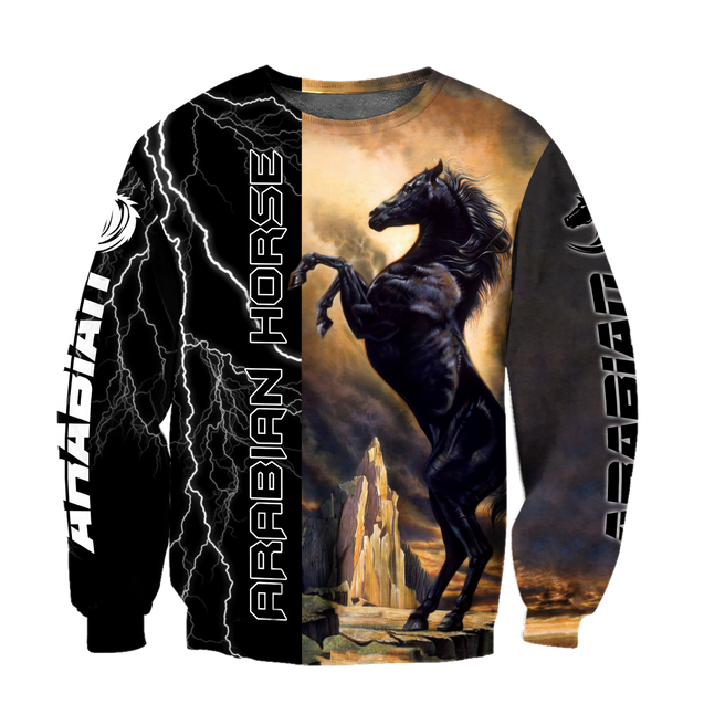 Black Stallion Arabian Horse 3D All Over Printed Shirt Hoodie Pi301202-Apparel-TA-Sweat Shirt-S-Vibe Cosy™