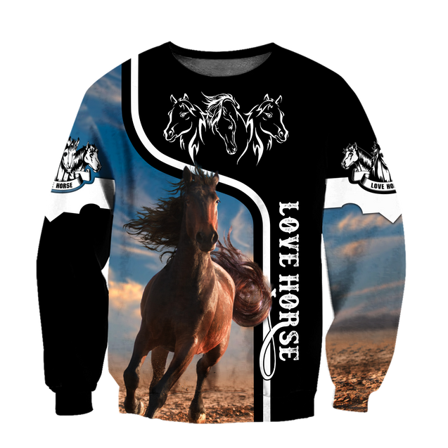 Love Horse 3D All over print for Men and Women shirt Pi030101-Apparel-NNK-Hoodie-S-Vibe Cosy™