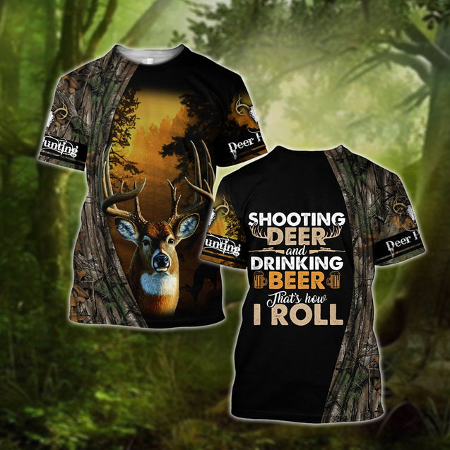 Hunting Deer and Drinking Beer 3D All Over Print Hoodie Pi17092001