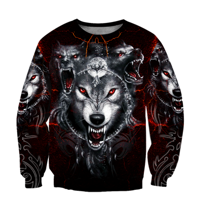 All Over Printed Wolf Hoodie MEI09102003-MEI