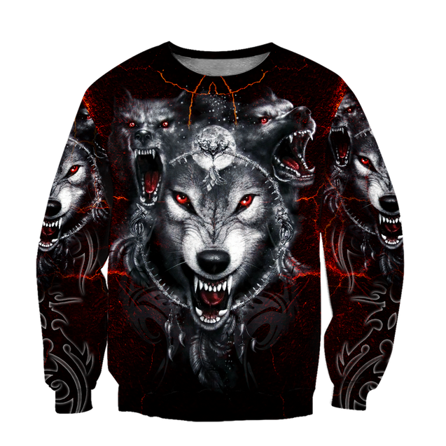 All Over Printed Wolf Hoodie MEI09102003-MEI