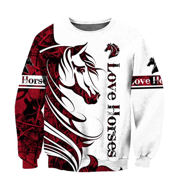 Horse Camo Red 3D All Over Printed Shirts Pi050501S1-Apparel-TA-Sweatshirts-S-Vibe Cosy™