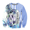 Beautiful Love Horse winter set for Women - Blue Version Pi201203-Apparel-NNK-Sweat Shirt-S-Vibe Cosy™