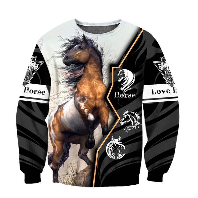 Beautiful Horse 3D All Over Printed shirt for Men and Women Pi040104-Apparel-NNK-Sweat Shirt-S-Vibe Cosy™