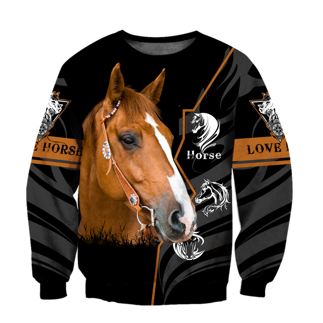 Beautiful Horse 3D All Over Printed shirt for Men and Women Pi040106-Apparel-TA-Sweat Shirt-S-Vibe Cosy™