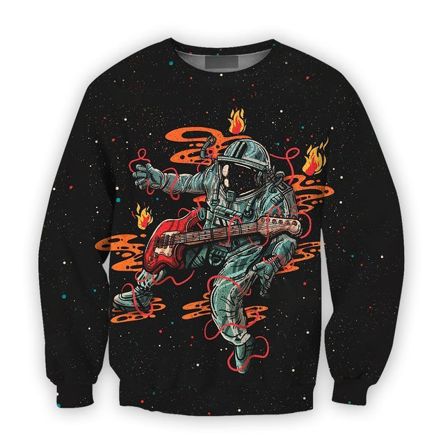 3D all over print astronaut plays guitar-Apparel-HbArts-Sweatshirt-S-Vibe Cosy™