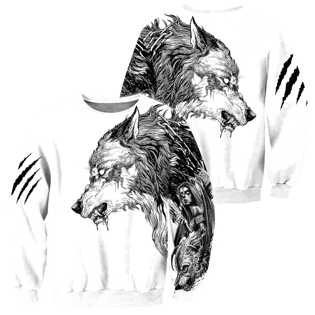 Tattoo Wolf Hoodie T Shirt For Men and Women HAC290501-NM