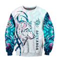 Paua shell wolf tattoo 3d all over printed shirt and short for man and women-Apparel-PL8386-Sweatshirt-S-Vibe Cosy™