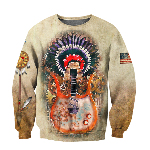 Guitar Native American Over Printed Shirts For Men and Women Pi08082006