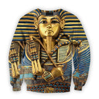 3D all over printed king tutankhamun-Apparel-HbArts-Sweatshirt-S-Vibe Cosy™