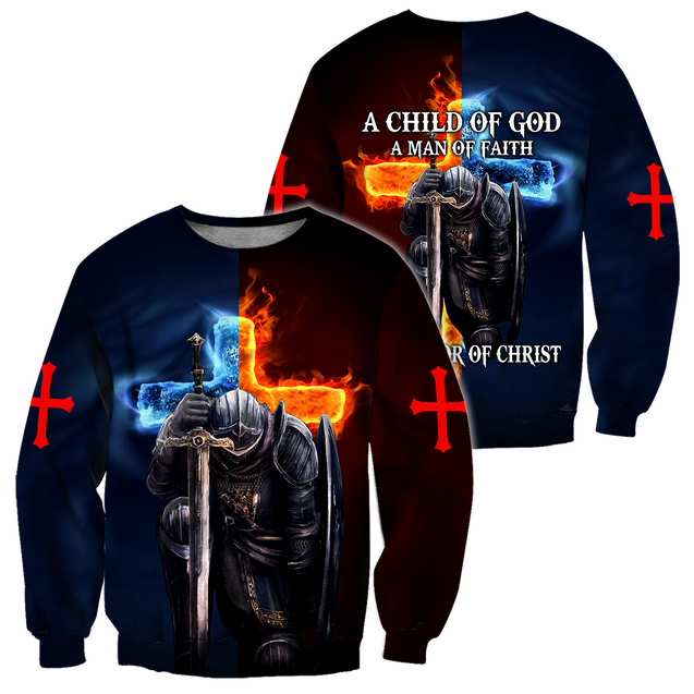 Knight Templars A Child Of God A Man Of Faith A Warrior Of Christ 3D All Over Printed Shirts For Men and Women Pi05092004S