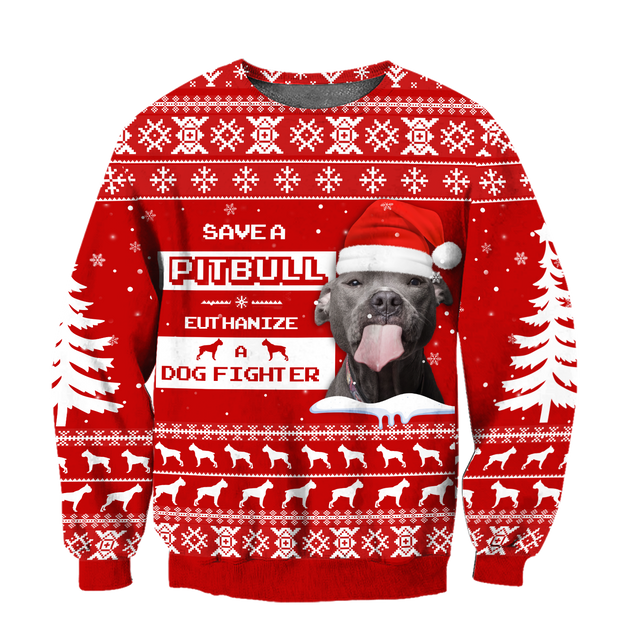 Save A Pit Bull Christmas Shirt for Men and Women NDD08102002