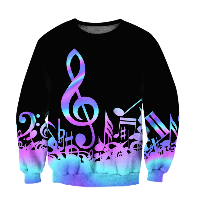 Purple Music Notes 3D All Over Printes-Apparel-HP Arts-Sweatshirt-S-Vibe Cosy™