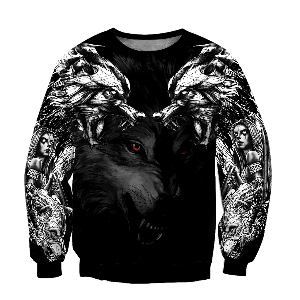 Double Dark Wolf Tattoo 3D All Over Printed Unisex Shirts