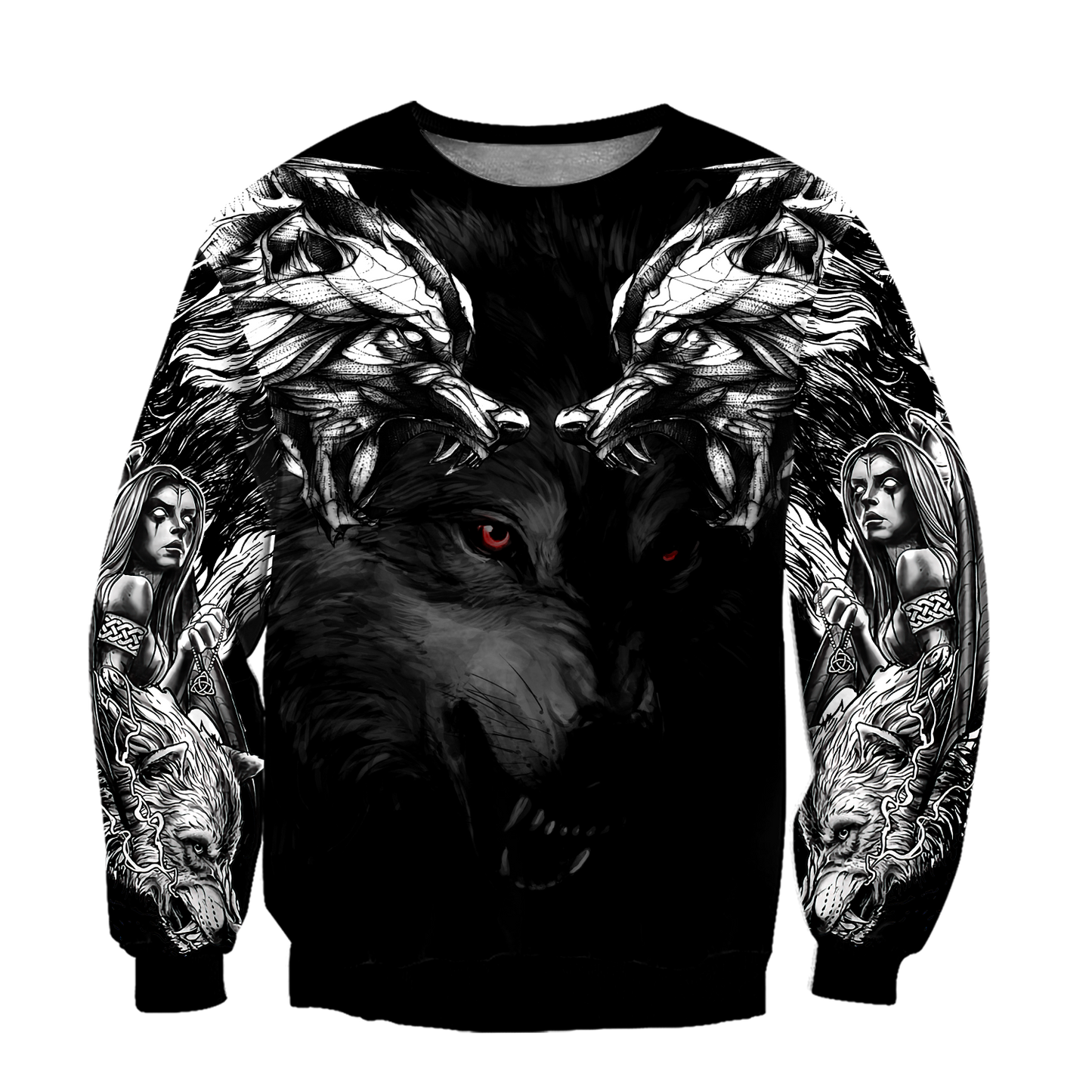 Double Dark Wolf Tattoo 3D All Over Printed Unisex Shirts