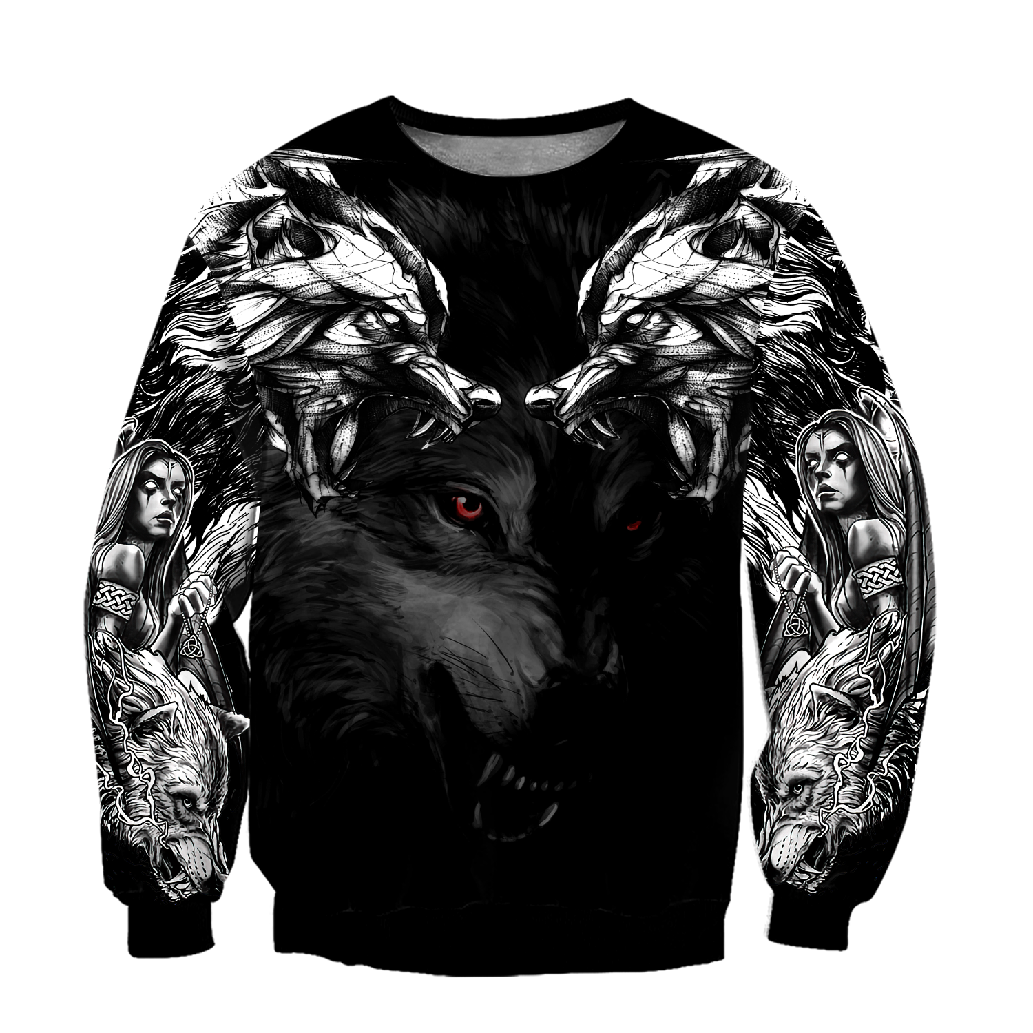 Double Dark Wolf Tattoo 3D All Over Printed Unisex Shirts
