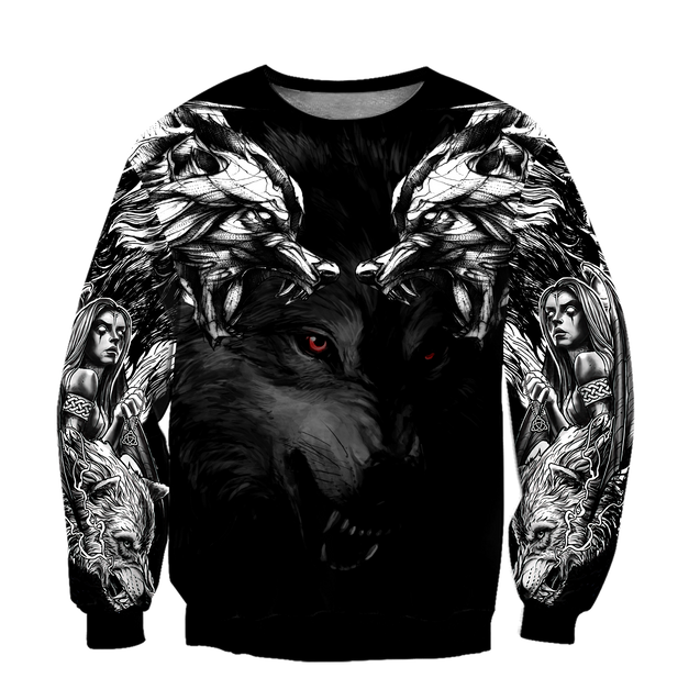 Double Dark Wolf Tattoo 3D All Over Printed Unisex Shirts