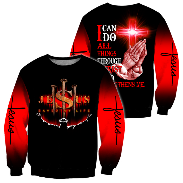 Jesus Save My Life 3D All Over Printed Shirts For Men and Women Pi12062002-Apparel-TA-Sweatshirts-S-Vibe Cosy™