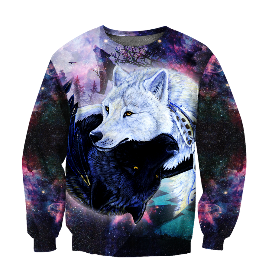 Black and White Norse Wolves Unisex Shirts All Over Printed TNA10222002