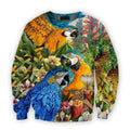 All Over Printed Parrots Shirts H393-Apparel-HbArts-Sweatshirt-S-Vibe Cosy™