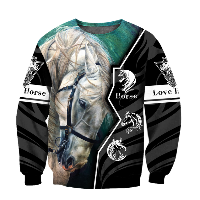 Beautiful Horse 3D All Over Printed shirt for Men and Women Pi040101-Apparel-NNK-Sweat Shirt-S-Vibe Cosy™