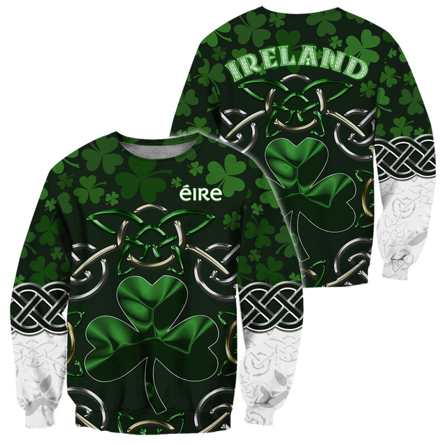 Irish Saint Patrick's Day Shamrock Celtic Cross Hoodie T-Shirt Sweatshirt Pi020310-Apparel-NM-Sweater-S-Vibe Cosy™