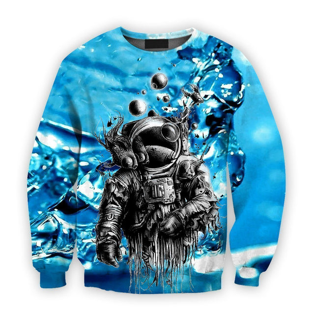 3D All Over Print Astronaut Under Water-Apparel-HbArts-Sweatshirt-S-Vibe Cosy™