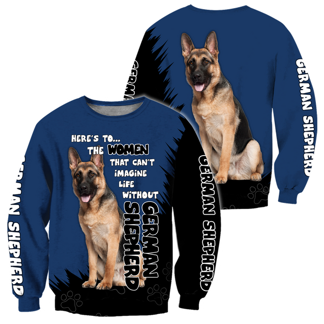 German Shepherd Dog Lover 3D Full Printed Shirt For Men And Women Pi281207-Apparel-MP-Sweatshirts-S-Vibe Cosy™