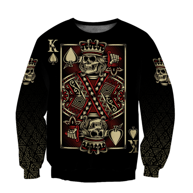 Beautiful Poker Skull Hoodie For Men And Women MEI